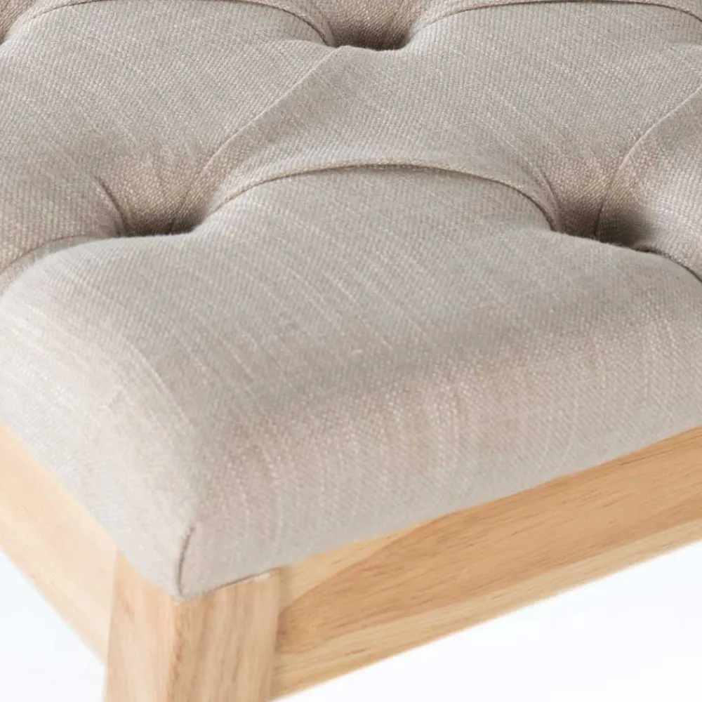 Wohnen Sitzbank<Polsterbank in Beige mit Holzgestell - Briana