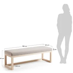 Wohnen Sitzbank<Polsterbank Materra in Beige mit Holz-Gestell