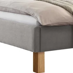 Wohnen Betten<Polsterbett Doppelbett in Grau Stoff - Pays