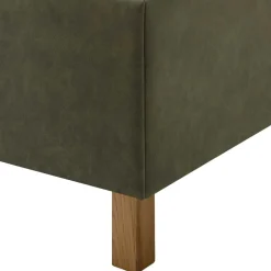 Wohnen Betten<Polsterbett in Oliv Grün & Eiche - Miania