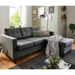 Wohnen Sofas<Polsterecke in Anthrazit Stoffbezug - Akita