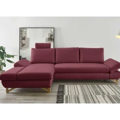 Wohnen Sofas<Polsterecke in Bordeaux Rot Velours - Baonga