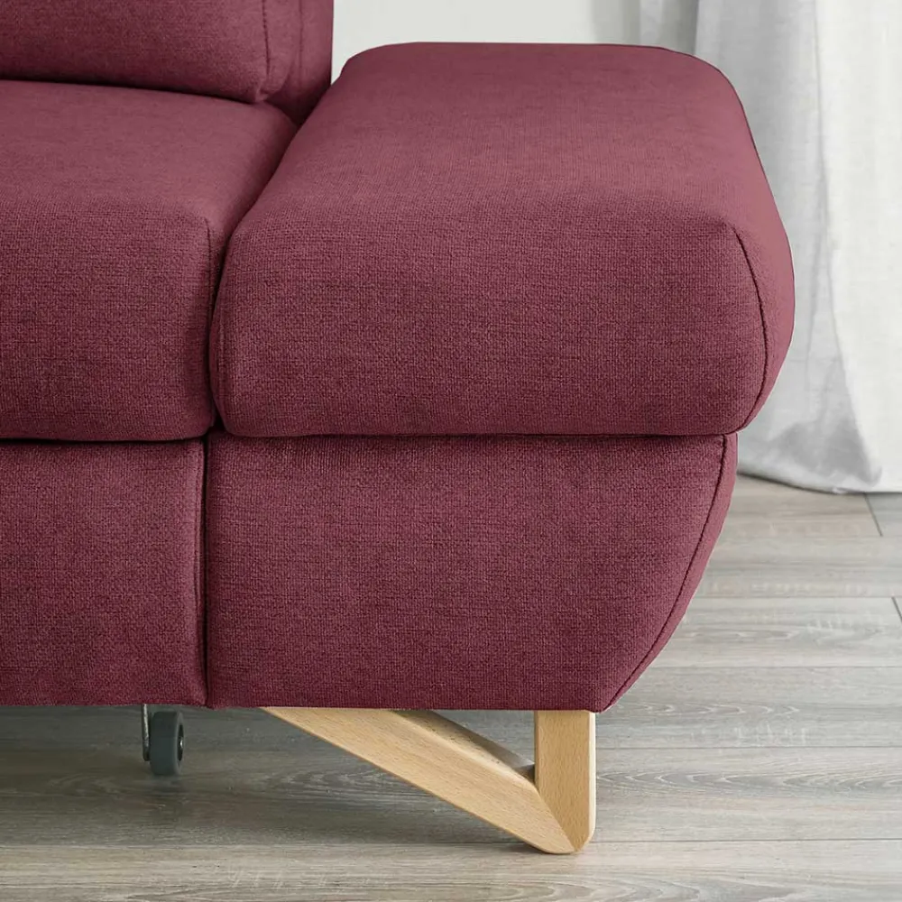 Wohnen Sofas<Polsterecke in Bordeaux Rot Velours - Baonga