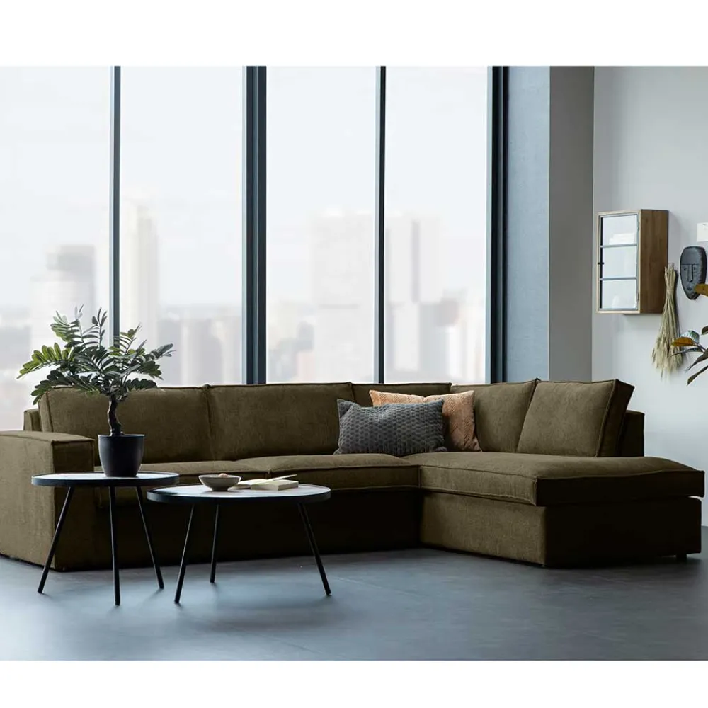 Wohnen Sofas<Polsterecke in Dunkelgrün Stoffbezug - Sangro
