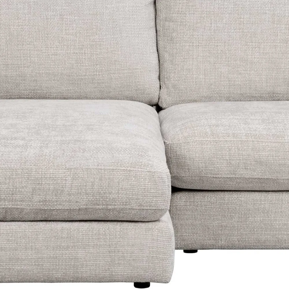 Wohnen Sofas<Polsterecke in Hellgrau Stoffbezug - Esmen