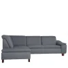 Wohnen Sofas<Polsterecke in Jeansblau mit Nussbaum - Ilea