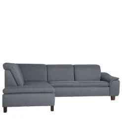 Wohnen Sofas<Polsterecke in Jeansblau mit Nussbaum - Ilea