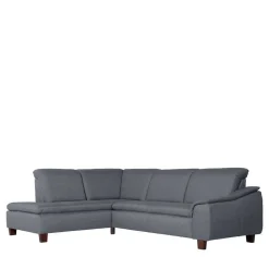 Wohnen Sofas<Polsterecke in Jeansblau mit Nussbaum - Ilea