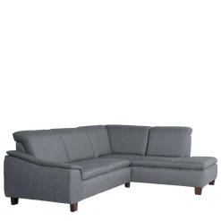 Wohnen Sofas<Polsterecke in Jeansblau mit Nussbaum - Ilea
