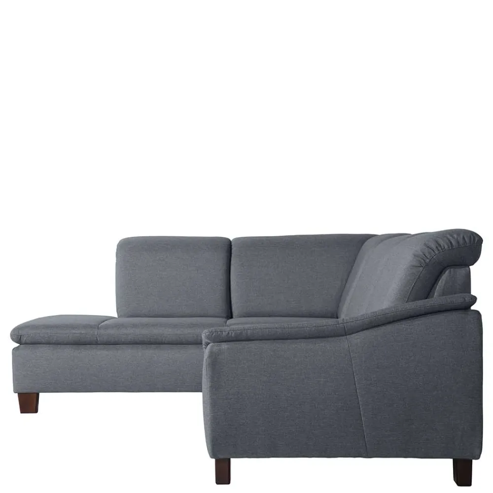 Wohnen Sofas<Polsterecke in Jeansblau mit Nussbaum - Ilea