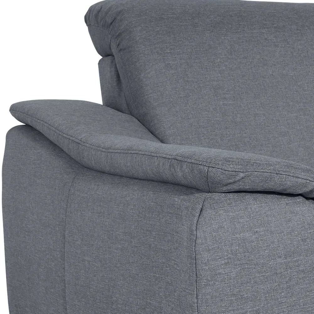 Wohnen Sofas<Polsterecke in Jeansblau mit Nussbaum - Ilea