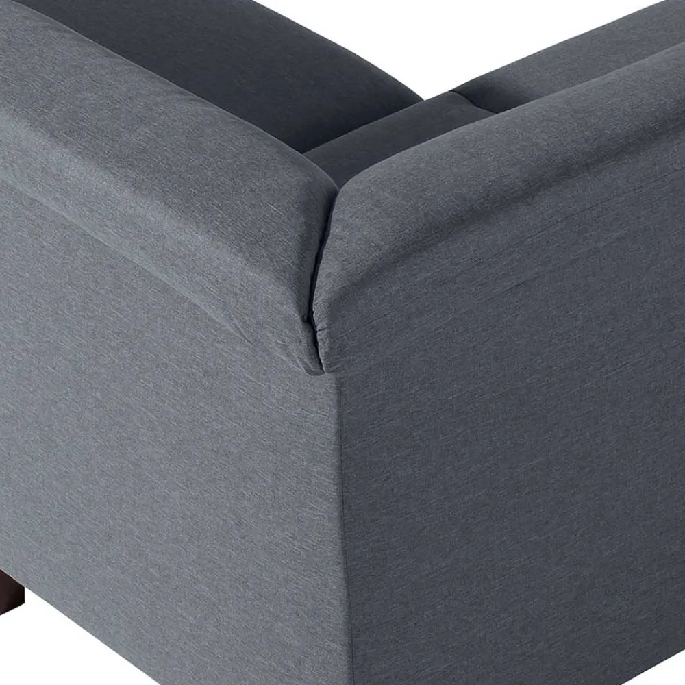 Wohnen Sofas<Polsterecke in Jeansblau mit Nussbaum - Ilea