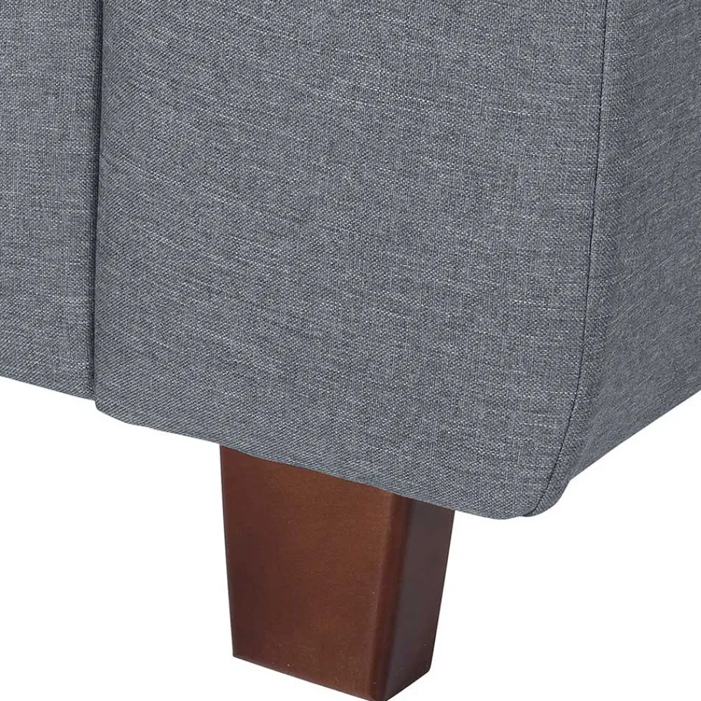 Wohnen Sofas<Polsterecke in Jeansblau mit Nussbaum - Ilea