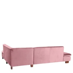 Wohnen Sofas<Polsterecke in Rosa mit Nussbaum Braun - Jaglyn