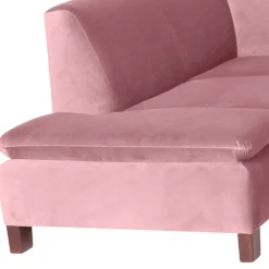 Wohnen Sofas<Polsterecke in Rosa mit Nussbaum Braun - Jaglyn