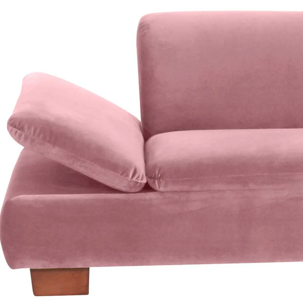 Wohnen Sofas<Polsterecke in Rosa mit Nussbaum Braun - Jaglyn