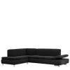Wohnen Sofas<Polsterecke in Schwarz mit Chrom - Perleberg