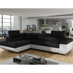 Wohnen Sofas<Polsterecke in Schwarzbraun Weiß mit Funktion - Ziariva