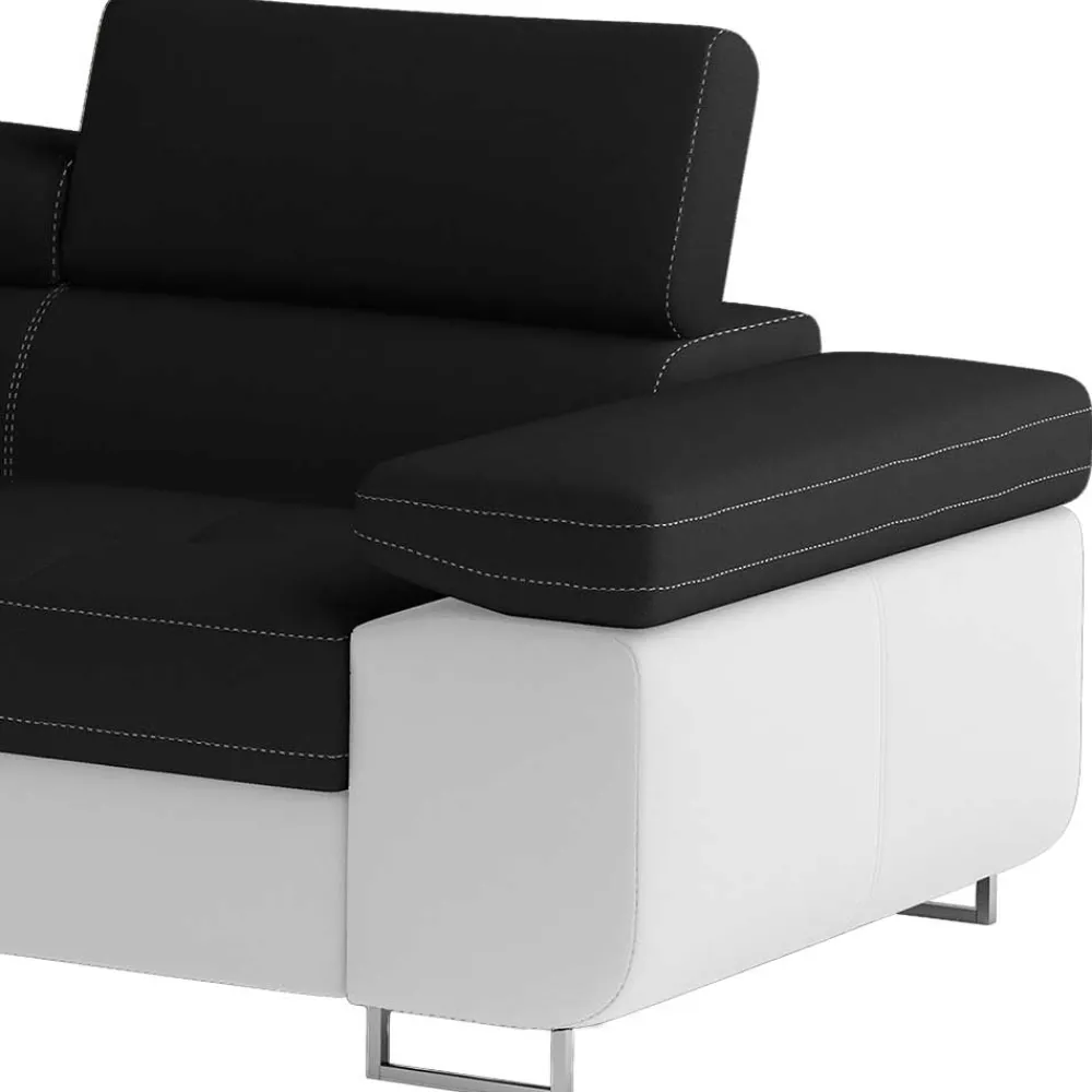 Wohnen Sofas<Polsterecke in Schwarzbraun Weiß mit Funktion - Ziariva