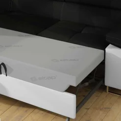 Wohnen Sofas<Polsterecke in Schwarzbraun Weiß mit Funktion - Ziariva