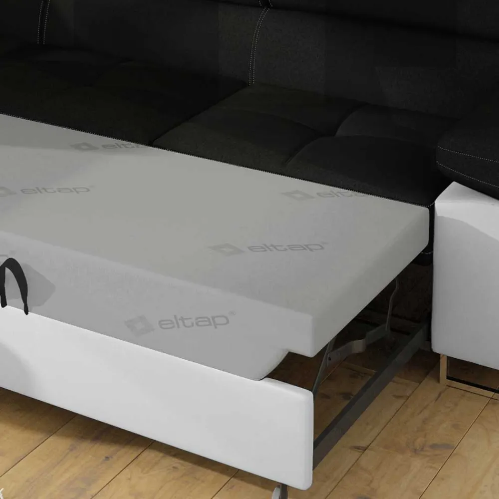 Wohnen Sofas<Polsterecke in Schwarzbraun Weiß mit Funktion - Ziariva