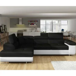 Wohnen Sofas<Polsterecke in Schwarzbraun Weiß mit Funktion - Ziariva