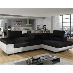 Wohnen Sofas<Polsterecke in Schwarzbraun Weiß mit Funktion - Ziariva