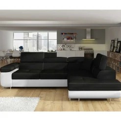 Wohnen Sofas<Polsterecke in Schwarzbraun Weiß mit Funktion - Ziariva