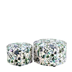 Wohnen Hocker<Polsterhocker Duo mit Blumen Muster - Tujago (zweiteilig)