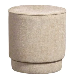 Wohnen Hocker<Polsterhocker in Beige Chenille - Felda