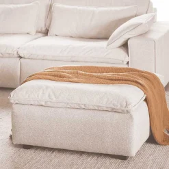 Wohnen Hocker<Polsterhocker in Beige Stoff - Praia