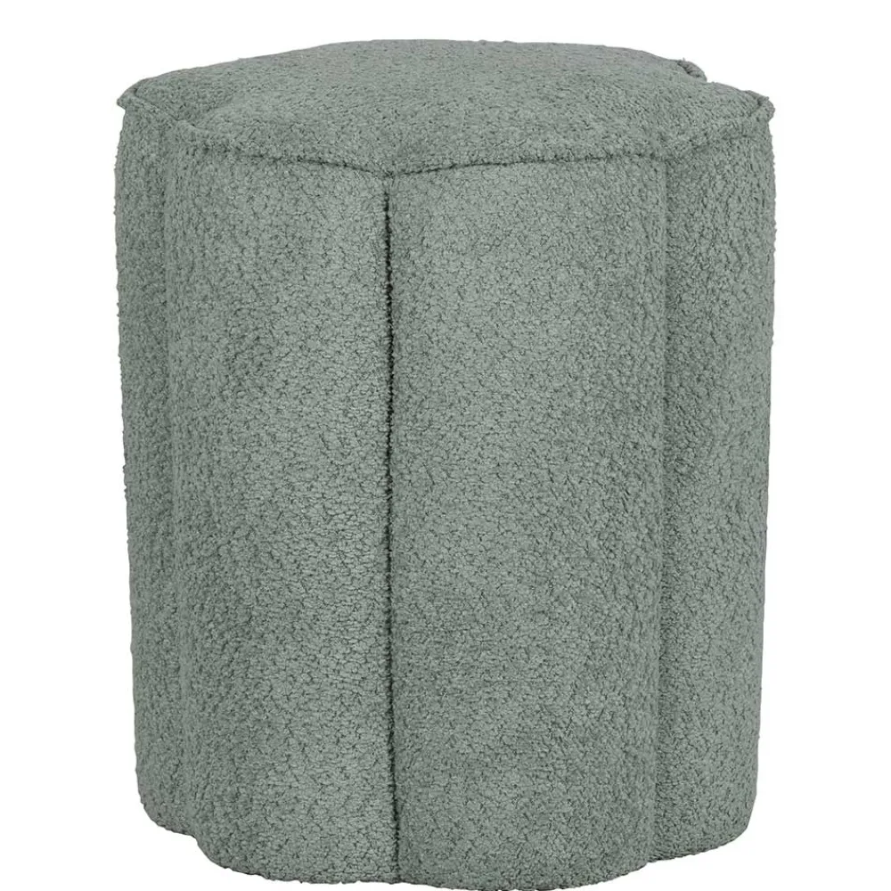 Wohnen Hocker<Polsterhocker in Blaugrau Boucle - Ruffos (2er Set)