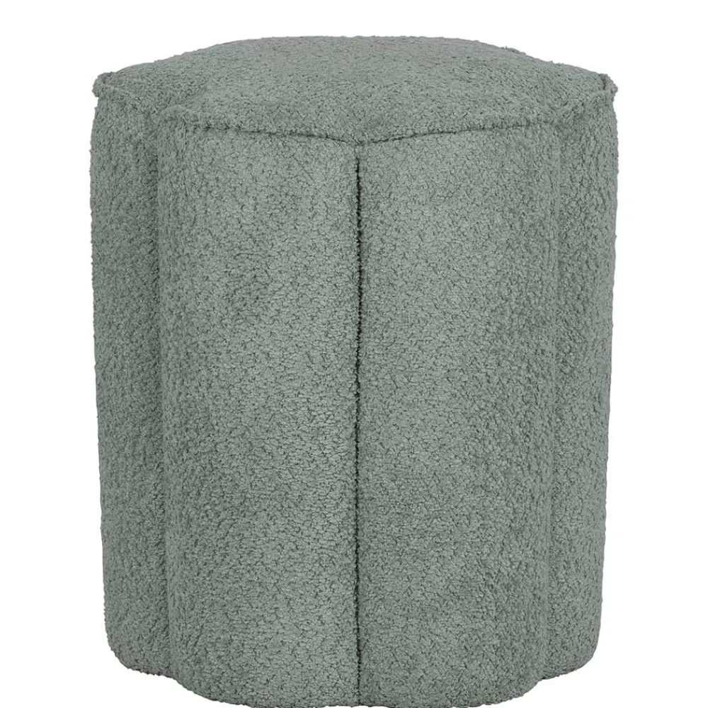 Wohnen Hocker<Polsterhocker in Blaugrau Boucle - Ruffos (2er Set)