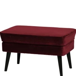 Wohnen Hocker<Polsterhocker in Dunkelrot & Schwarz - Haenja