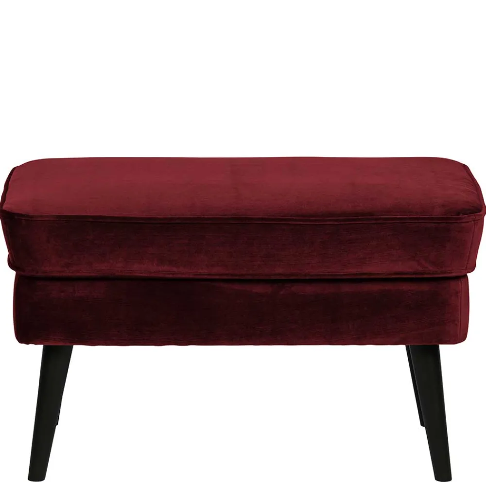 Wohnen Hocker<Polsterhocker in Dunkelrot & Schwarz - Haenja