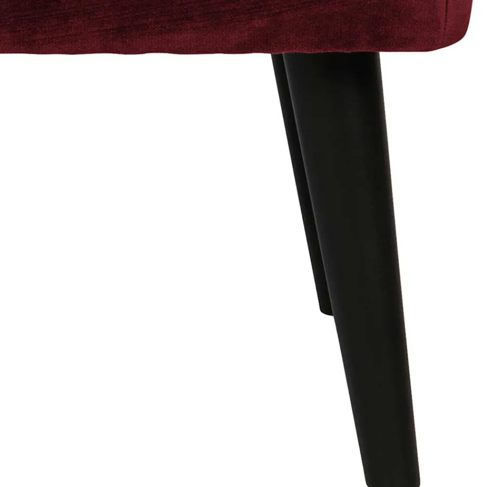 Wohnen Hocker<Polsterhocker in Dunkelrot & Schwarz - Haenja