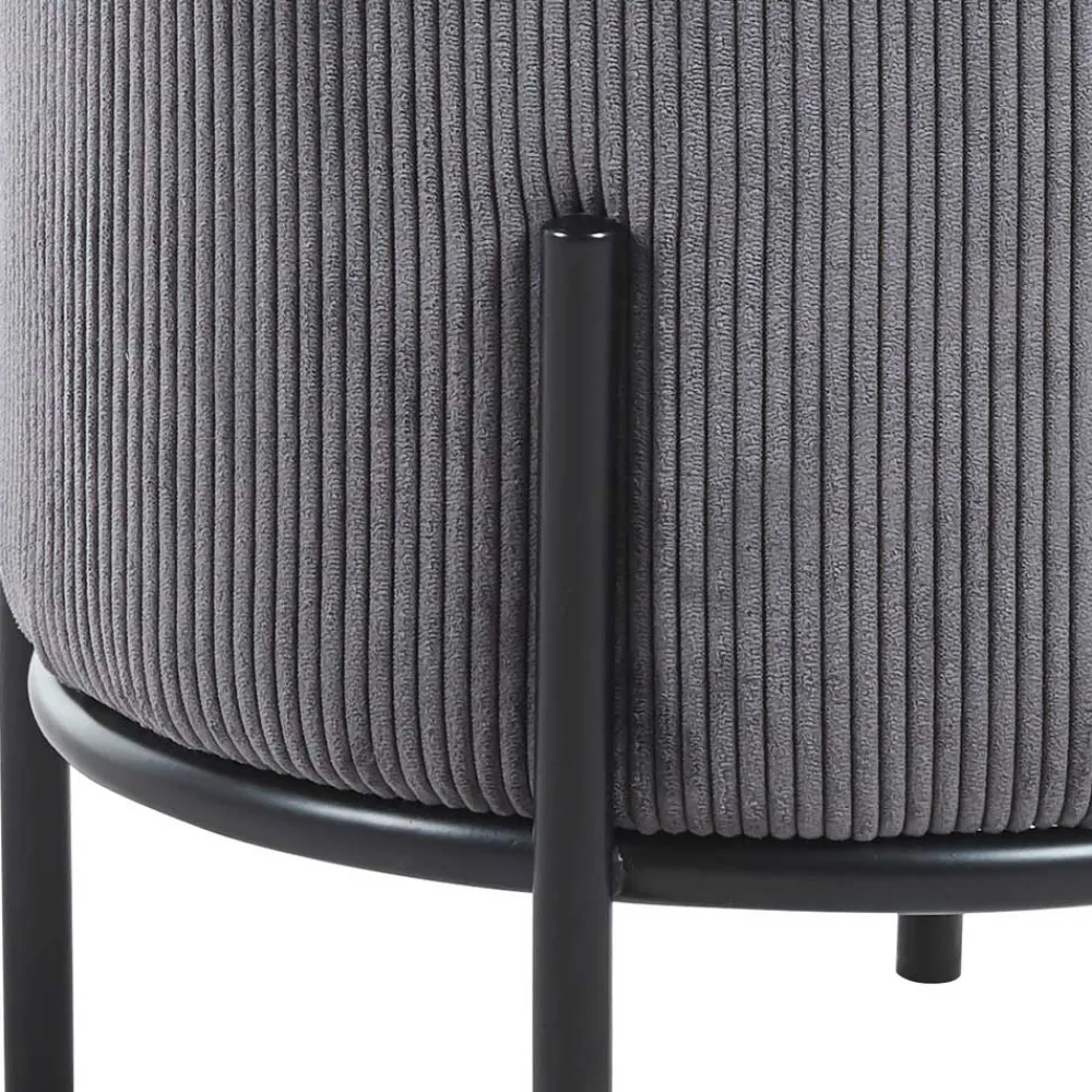 Wohnen Hocker<Polsterhocker in Grau Cord - Suruga