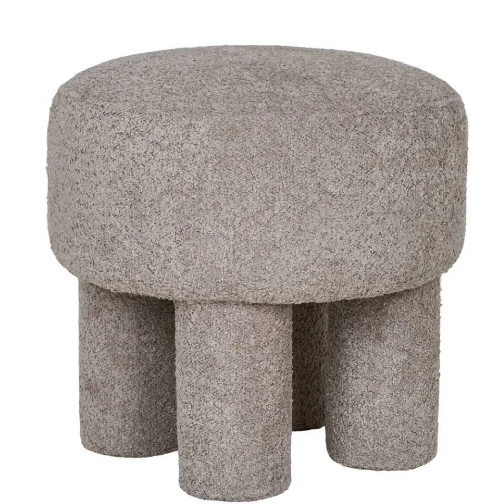 Wohnen Hocker<Polsterhocker in Hellgrau Boucle - Pandorra