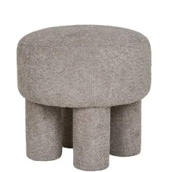 Wohnen Hocker<Polsterhocker in Hellgrau Boucle - Pandorra