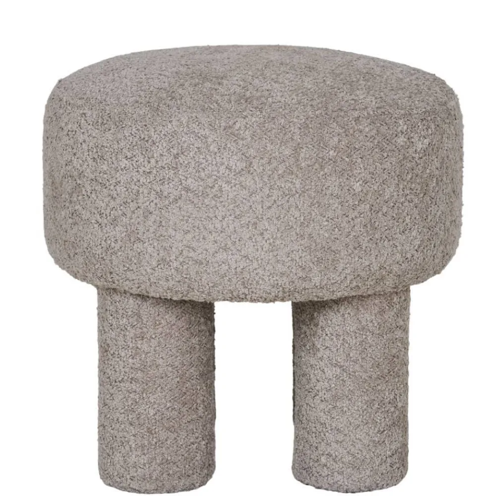 Wohnen Hocker<Polsterhocker in Hellgrau Boucle - Pandorra