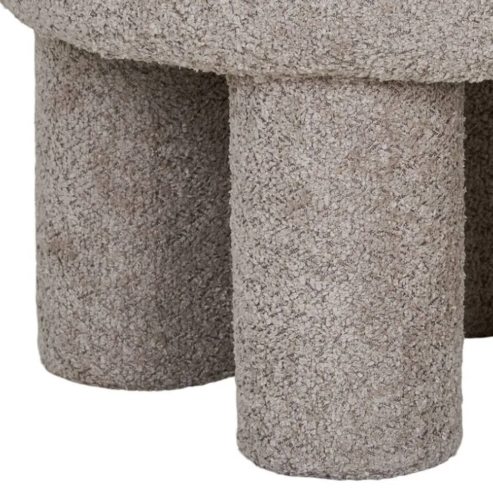 Wohnen Hocker<Polsterhocker in Hellgrau Boucle - Pandorra