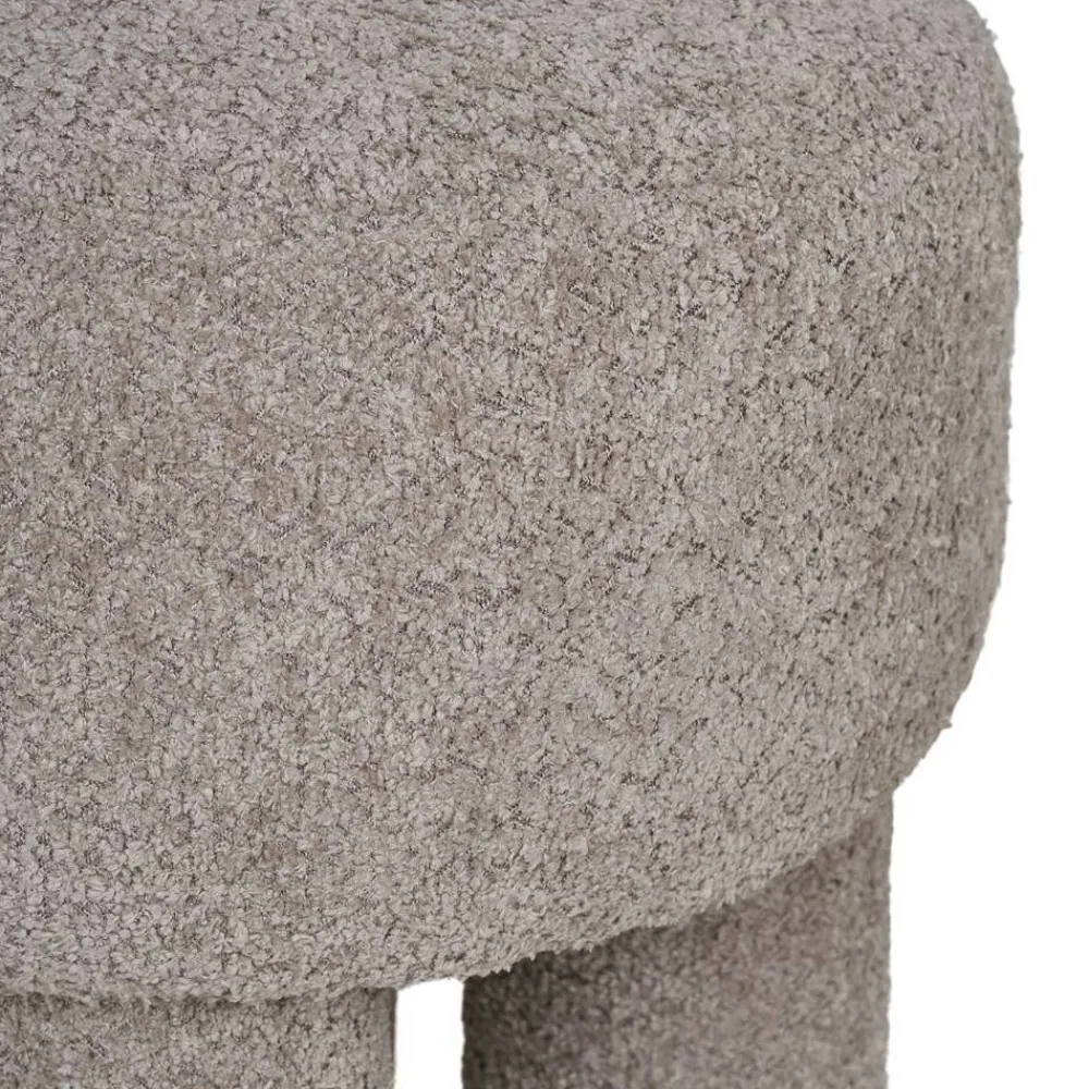 Wohnen Hocker<Polsterhocker in Hellgrau Boucle - Pandorra