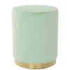Wohnen Hocker<Polsterhocker in Mintgrün mit Gold - Candura