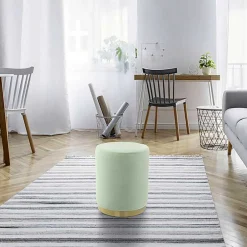 Wohnen Hocker<Polsterhocker in Mintgrün mit Gold - Candura