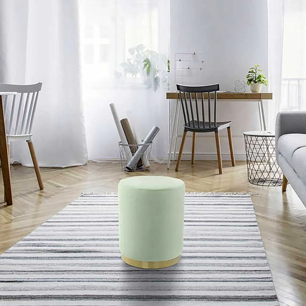 Wohnen Hocker<Polsterhocker in Mintgrün mit Gold - Candura