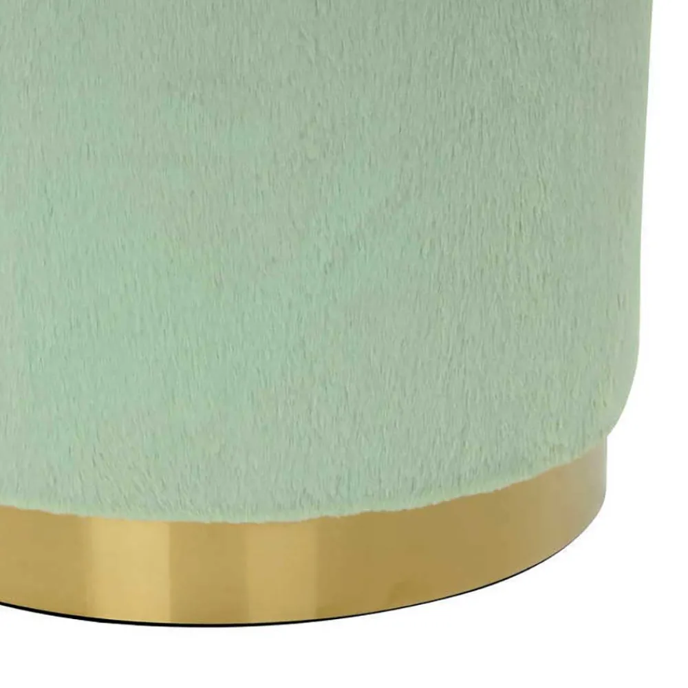 Wohnen Hocker<Polsterhocker in Mintgrün mit Gold - Candura