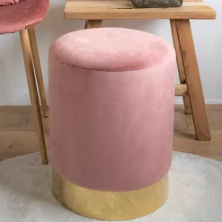 Wohnen Hocker<Polsterhocker in Rosa & Messingfarben - Ontentas