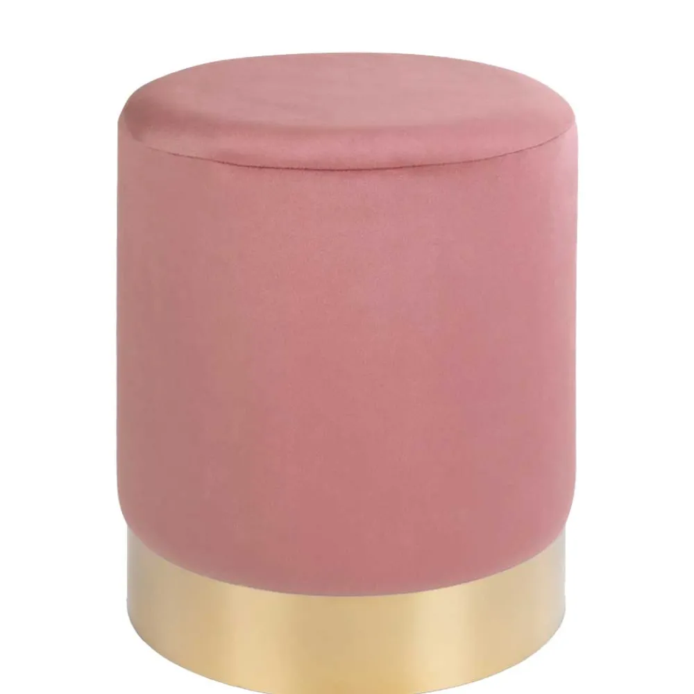 Wohnen Hocker<Polsterhocker in Rosa & Messingfarben - Ontentas