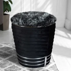 Wohnen Hocker<Polsterhocker in Schwarz und Dunkelgrau - Galveston