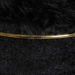 Wohnen Hocker<Polsterhocker in Schwarz mit Gold - Velsamos